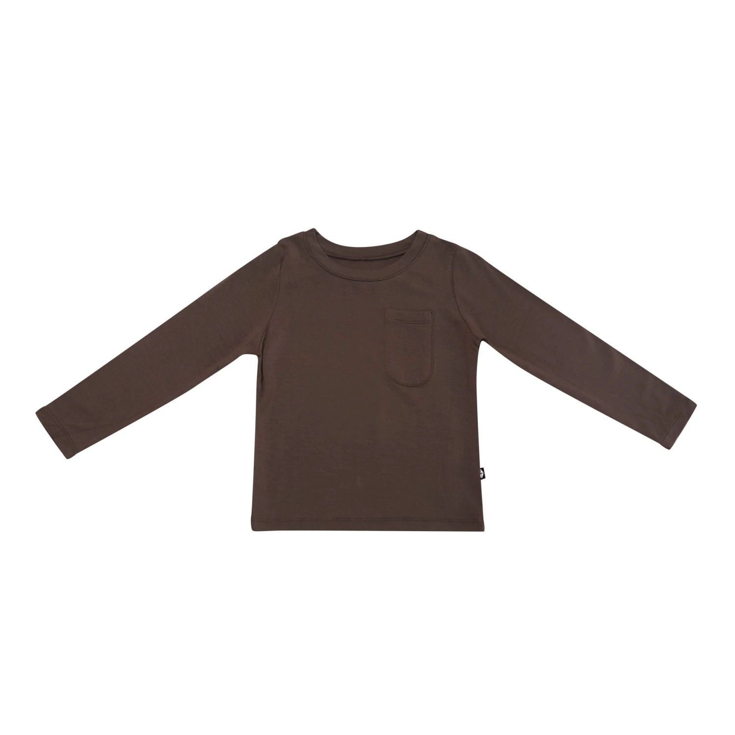 Long Sleeve Toddler Crew Neck Tee In Espresso 2 Long Sleeve Toddler Crew Neck Tee In Espresso - Image 2
