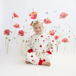 Bow In Cloud Poppies -Kyte baby Store kyte baby baby bows bow in cloud poppies 32550084018287