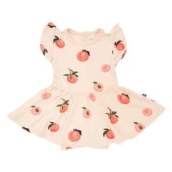 Twirl Bodysuit Dress In Peach