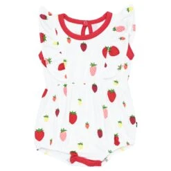 Bubble Romper In Strawberry