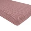 Crib Sheet In Dusty Rose Herringbone