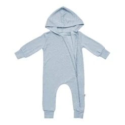 Bamboo Jersey Hooded Zippered Romper In Fog 6 Bamboo Jersey Hooded Zippered Romper In Fog -Kyte baby Store kyte baby hooded zippered romper bamboo jersey hooded zippered romper in fog 30224966418543