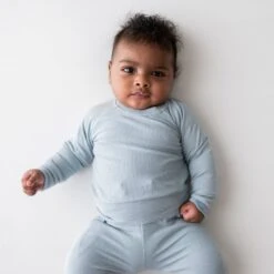Bamboo Jersey Jogger Set In Fog -Kyte baby Store kyte baby jogger set bamboo jersey jogger set in fog 31624234795119