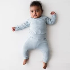Bamboo Jersey Jogger Set In Fog -Kyte baby Store kyte baby jogger set bamboo jersey jogger set in fog 31624234827887