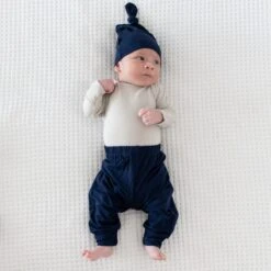 Knotted Cap In Navy -Kyte baby Store kyte baby knotted caps knotted cap in navy 32582504972399
