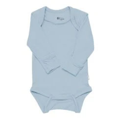Long Sleeve Bodysuit In Fog -Kyte baby Store kyte baby layette long sleeve bodysuit in fog 30853311791215