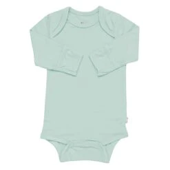 Long Sleeve Bodysuit In Sage -Kyte baby Store kyte baby layette long sleeve bodysuit in sage 31887969943663