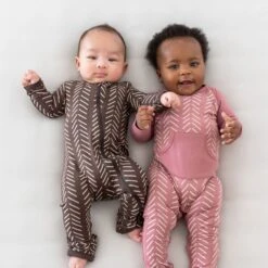 Longall In Dusty Rose Herringbone -Kyte baby Store kyte baby long alls longall in dusty rose herringbone 32720686088303