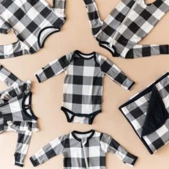 Long Sleeve Bodysuit In Midnight Plaid 10 Long Sleeve Bodysuit In Midnight Plaid -Kyte baby Store kyte baby long sleeve bodysuits long sleeve bodysuit in midnight plaid 32575557402735