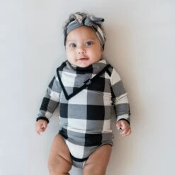 Long Sleeve Bodysuit In Midnight Plaid 9 Long Sleeve Bodysuit In Midnight Plaid -Kyte baby Store kyte baby long sleeve bodysuits long sleeve bodysuit in midnight plaid 32575558221935