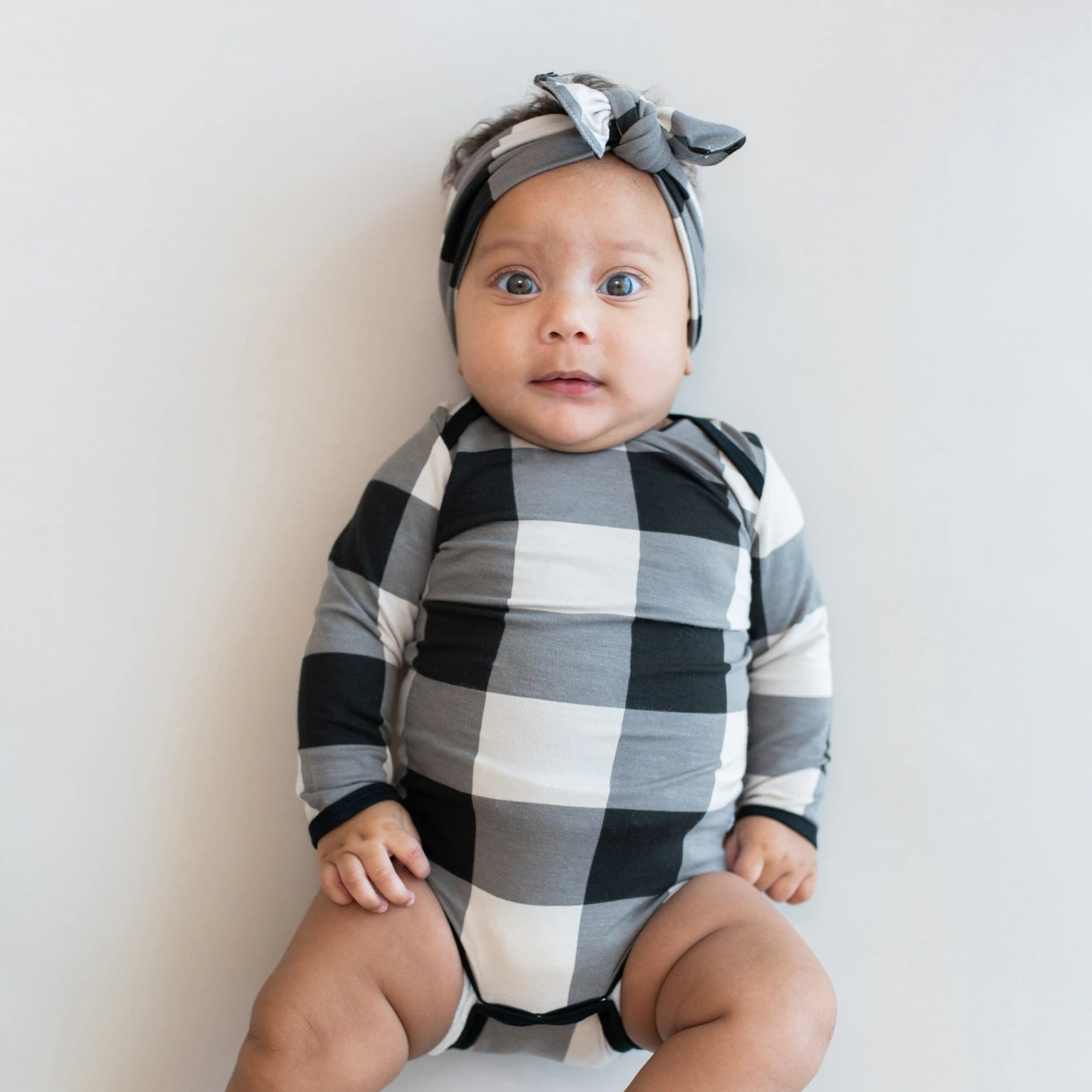 Long Sleeve Bodysuit In Midnight Plaid 2 Long Sleeve Bodysuit In Midnight Plaid - Image 2