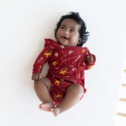 Long Sleeve Bubble Romper In Gryffindor™ -Kyte baby Store kyte baby long sleeve bubble romper long sleeve bubble romper in gryffindor 32475838840943