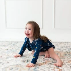 Long Sleeve Bubble Romper In Ravenclaw™ -Kyte baby Store kyte baby long sleeve bubble romper long sleeve bubble romper in ravenclaw 32475848638575