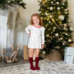 Long Sleeve Twirl Bodysuit Dress In Cloud Deer 7 Long Sleeve Twirl Bodysuit Dress In Cloud Deer -Kyte baby Store kyte baby ls twirl bodysuit dress long sleeve twirl bodysuit dress in cloud deer 32701764075631