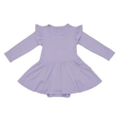 Long Sleeve Twirl Bodysuit Dress In Taro