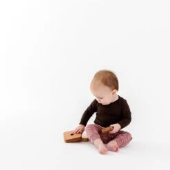 Pant In Dusty Rose Herringbone -Kyte baby Store kyte baby pants pant in dusty rose herringbone 32734371872879