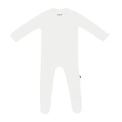 Ribbed Zipper Footie In Cloud