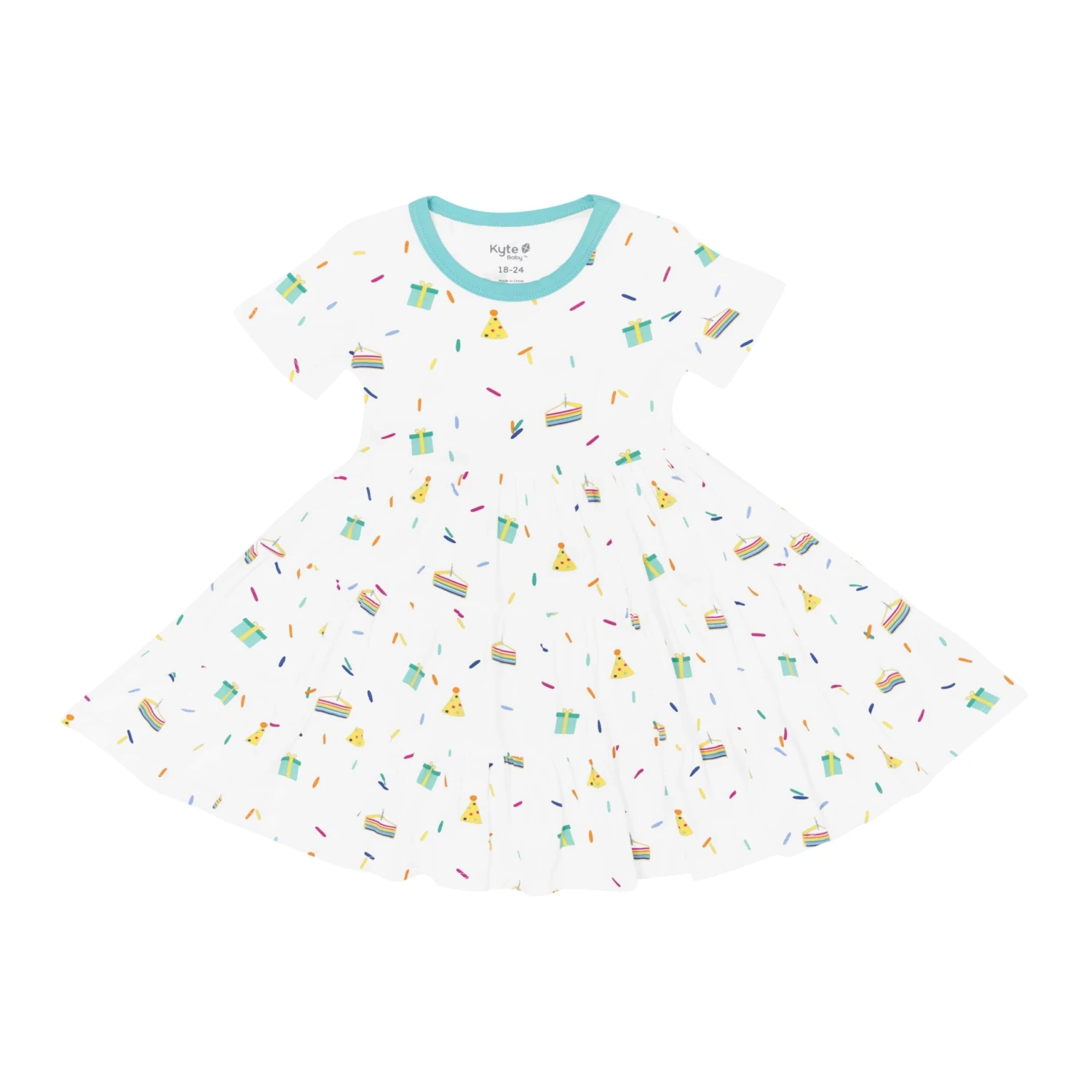 Short Sleeve Tiered Dress In Cloud Party 2 Short Sleeve Tiered Dress In Cloud Party - Image 2