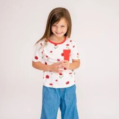 Toddler Crew Neck Tee In Cloud Poppies -Kyte baby Store kyte baby short sleeve toddler unisex tee toddler crew neck tee in cloud poppies 32550083330159