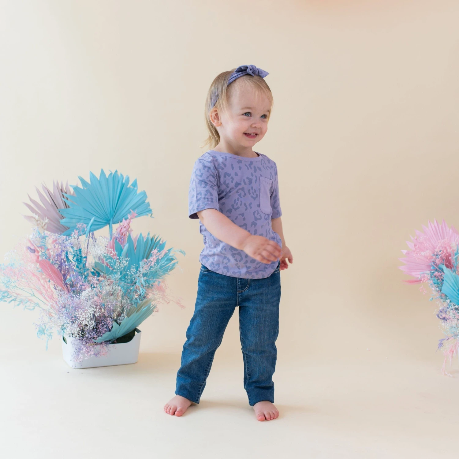 Toddler Crew Neck Tee In Taro Leopard 3 Toddler Crew Neck Tee In Taro Leopard - Image 3