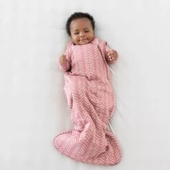 Sleep Bag In Dusty Rose Herringbone 1.0 9 Sleep Bag In Dusty Rose Herringbone 1.0 -Kyte baby Store kyte baby sleep bag 1 0 tog sleep bag in dusty rose herringbone 1 0 32730032701551