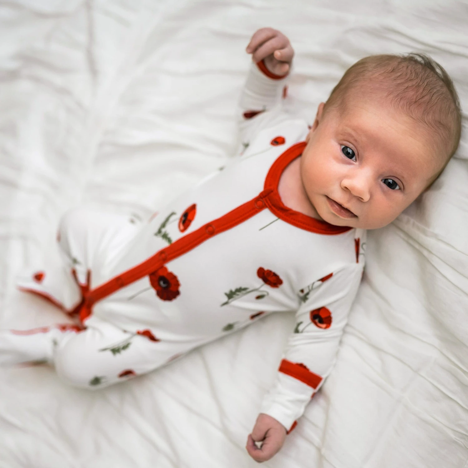 Footie In Cloud Poppies 2 Footie In Cloud Poppies - Image 2