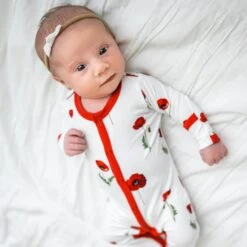 Footie In Cloud Poppies 7 Footie In Cloud Poppies -Kyte baby Store kyte baby snap footies footie in cloud poppies 32550085427311