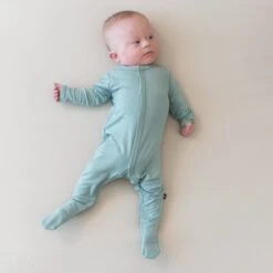 Footie In Glacier -Kyte baby Store kyte baby snap footies footie in glacier 32501345943663