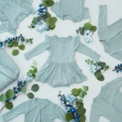 Footie In Glacier -Kyte baby Store kyte baby snap footies footie in glacier 32501346861167