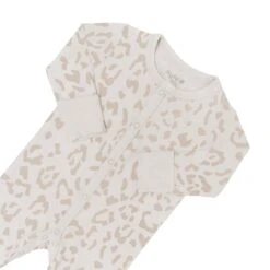 Footie In Oat Leopard -Kyte baby Store kyte baby snap footies footie in oat leopard 32326389006447
