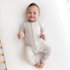 Romper In Oat 8 Romper In Oat -Kyte baby Store kyte baby snap romper romper in oat 31796771848303