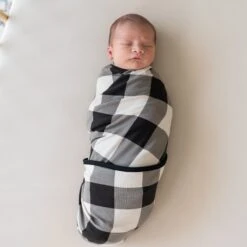 Swaddle Blanket In Midnight Plaid 7 Swaddle Blanket In Midnight Plaid -Kyte baby Store kyte baby swaddling blanket midnight plaid infant swaddle blanket in midnight plaid 32575641616495