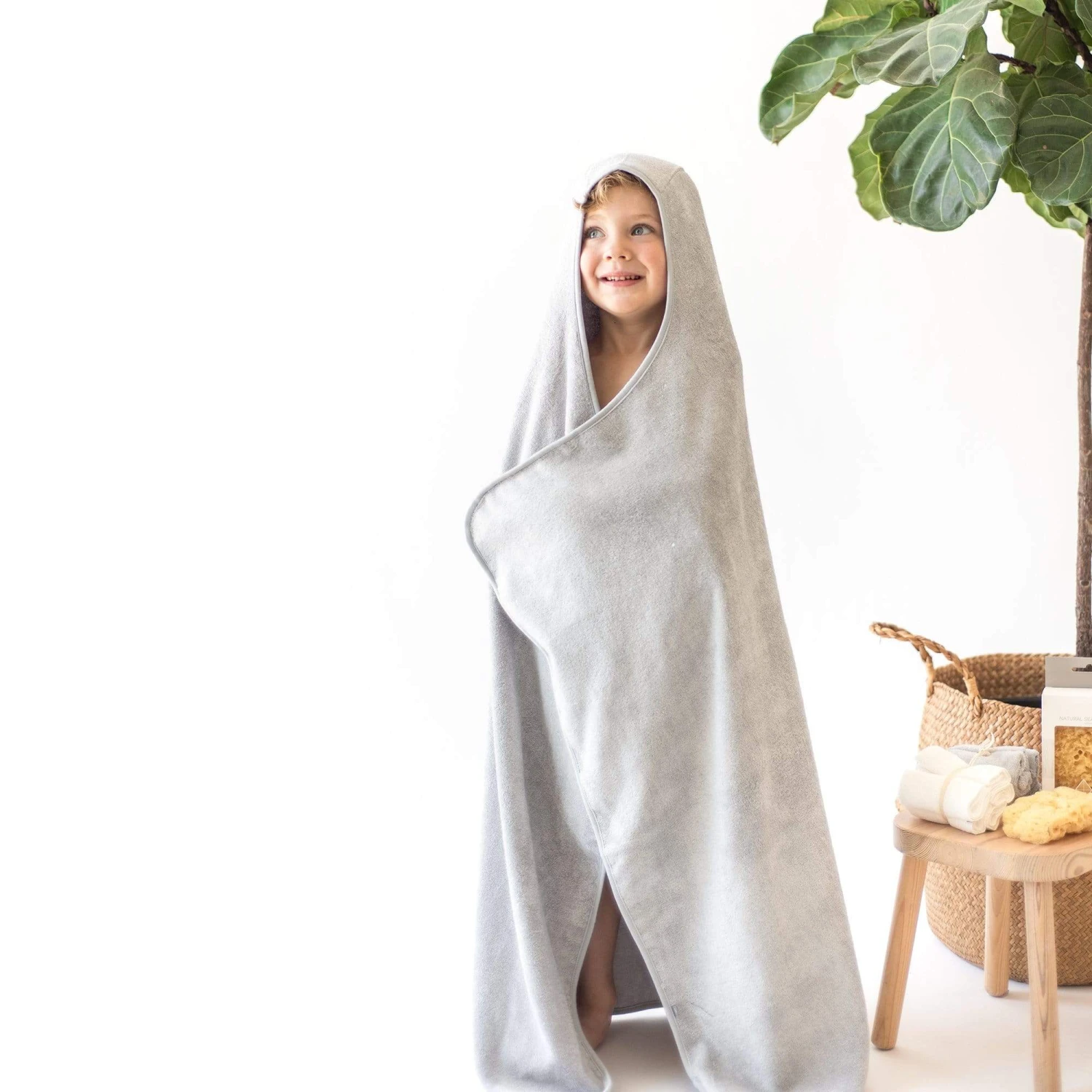 Toddler Hooded Bath Towel In Storm 2 Toddler Hooded Bath Towel In Storm - Image 2