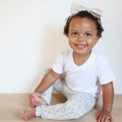 Toddler Leggings In Oat Leopard