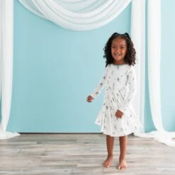 Long Sleeve Twirl Dress In Blue Heron -Kyte baby Store kyte baby toddler long sleeve twirl dress long sleeve twirl dress in blue heron 32715449630831