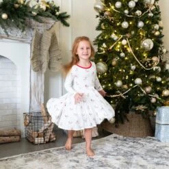 Long Sleeve Twirl Dress In Cloud Deer -Kyte baby Store kyte baby toddler long sleeve twirl dress long sleeve twirl dress in cloud deer 32701764403311