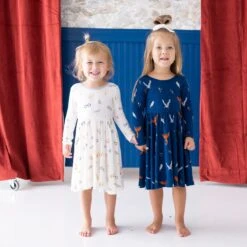 Long Sleeve Twirl Dress In Icon -Kyte baby Store kyte baby toddler long sleeve twirl dress long sleeve twirl dress in icon 31507501711471