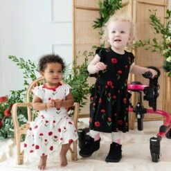 Pocket Dress In Midnight Poppies -Kyte baby Store kyte baby toddler short sleeve pocket dress pocket dress in midnight poppies 32550106497135