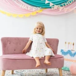 Twirl Dress In Cloud Party -Kyte baby Store kyte baby toddler short sleeve twirl dress twirl dress in cloud party 32605510664303