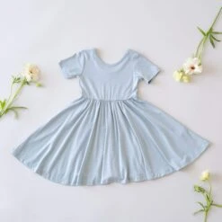 Twirl Dress In Fog 7 Twirl Dress In Fog -Kyte baby Store kyte baby toddler short sleeve twirl dress twirl dress in fog 29876622000239