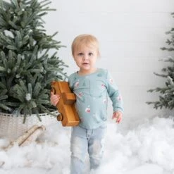 Long Sleeve Toddler Crew Neck Tee In Alpine Village