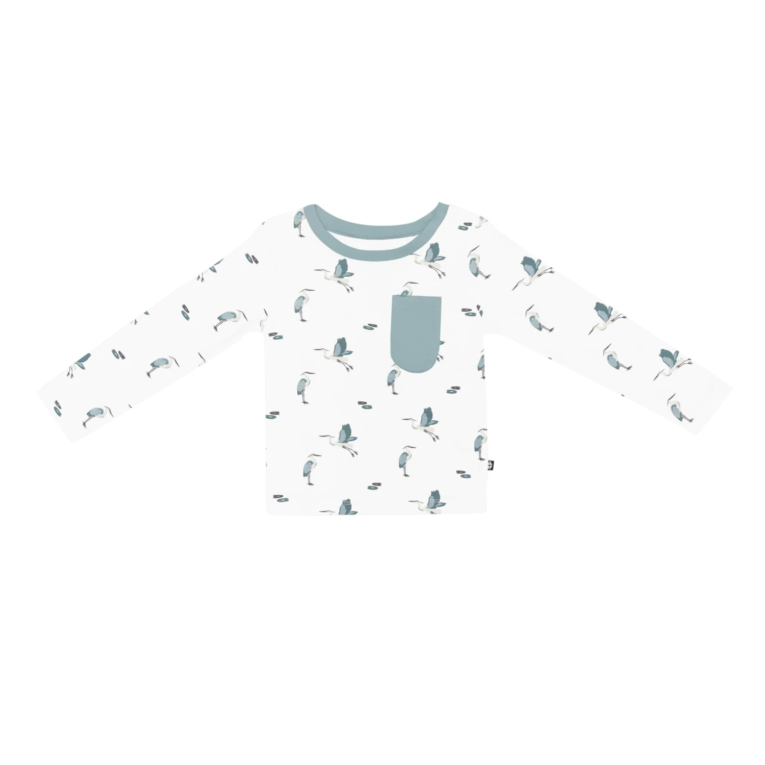 Long Sleeve Toddler Crew Neck Tee In Blue Heron 2 Long Sleeve Toddler Crew Neck Tee In Blue Heron - Image 2