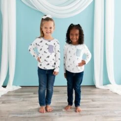 Long Sleeve Toddler Crew Neck Tee In Blue Heron 6 Long Sleeve Toddler Crew Neck Tee In Blue Heron -Kyte baby Store kyte baby toddler unisex tee long sleeve toddler crew neck tee in blue heron 32715442913391