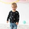 Long Sleeve Toddler Crew Neck Tee In Midnight Party
