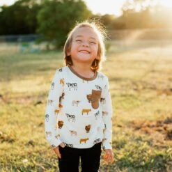 Long Sleeve Toddler Crew Neck Tee In Moo -Kyte baby Store kyte baby toddler unisex tee long sleeve toddler unisex tee in moo 31452416770159