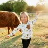 Long Sleeve Toddler Crew Neck Tee In Moo