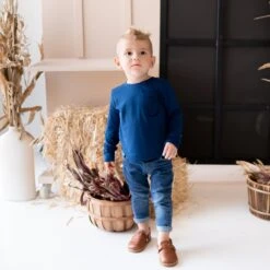 Long Sleeve Toddler Crew Neck Tee In Tahoe