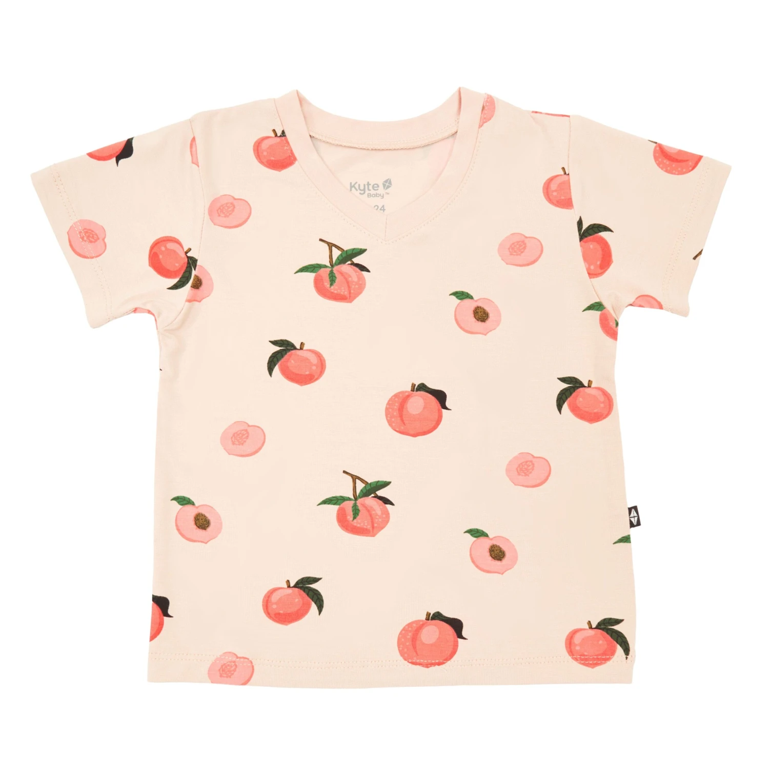 Toddler V-Neck Tee In Peach 1 Toddler V-Neck Tee In Peach