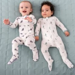 Zippered Footie In Blue Heron 9 Zippered Footie In Blue Heron -Kyte baby Store kyte baby zippered footies zippered footie in blue heron 32715439243375