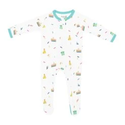 Zippered Footie In Cloud Party